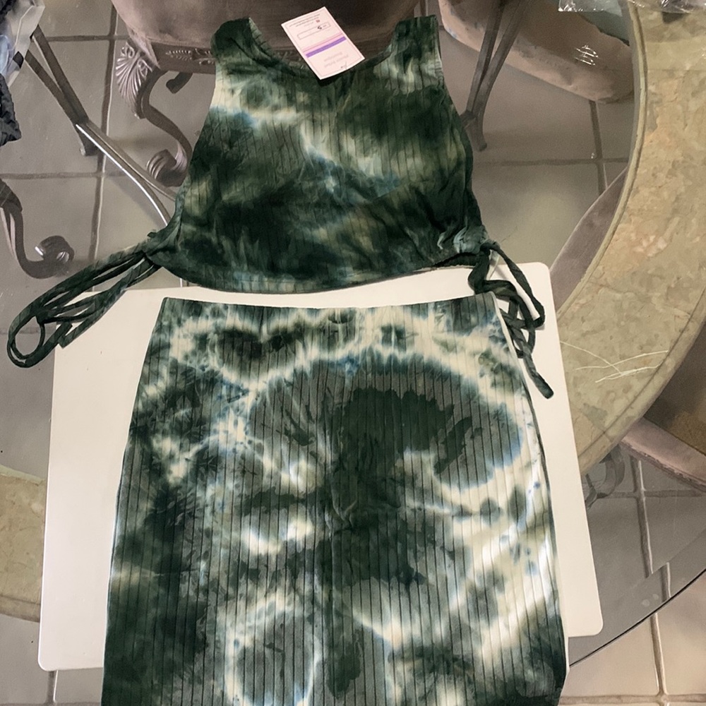 Two piece Tye and Dye skirt set